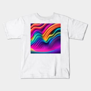 WAVES MULTICOLOR DESIGN, NEON COLOR, IPHONE CASE AND MORE Kids T-Shirt